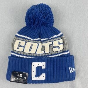 Indianapolis Colts New Era Winter Hat Beanie Pom One Size‎ Blue NFL Football NEW